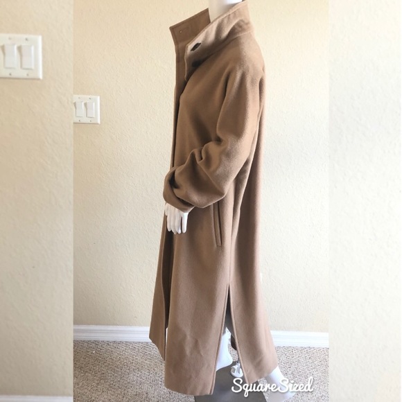 Max Mara Women’s Long Button Coat Side Slits Sz 2 - Picture 2 of 8